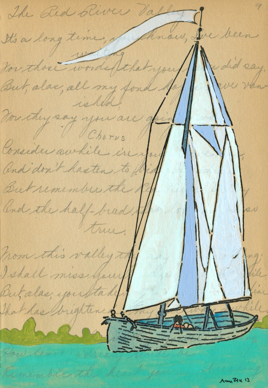 Sail Away With Me Honey/ Small Original Art