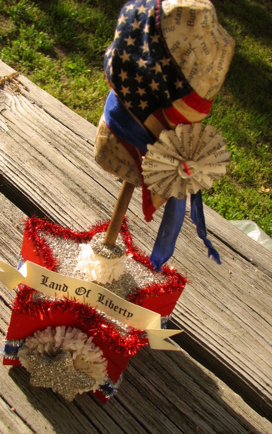 Patriotic Shabby, Star Box, With Flag Draped Dress Form