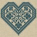 The Flowering Heart - Cross-Stitch Pattern 4 page Instant Download PDF booklet