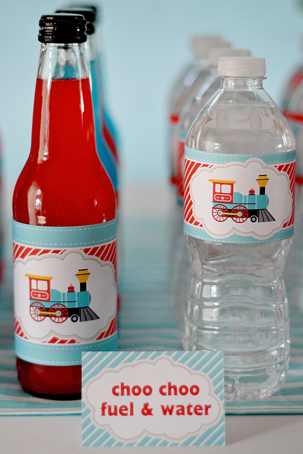DIY printable food label tent cards - choo choo train