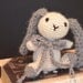 Bunny Rabbit Amigurumi made of Alpaca Fiber Softie with Gray Ears