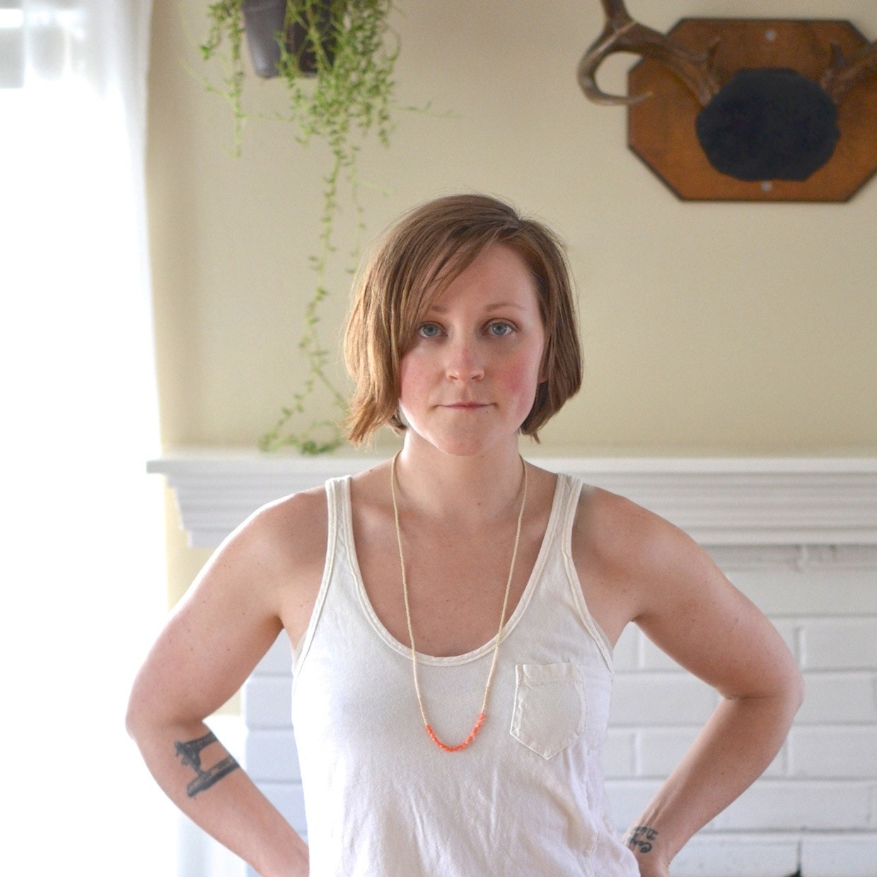 HALF OFF The Enamoured Necklace - Pink Coral with Vintage Color Palette