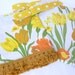 Vinyl Bathroom Curtains in Yellow, Gold, Orange and Green Tulips Unused Retro Bath Shower Decor Cafe Panels, Valance, Rings and Tiebacks