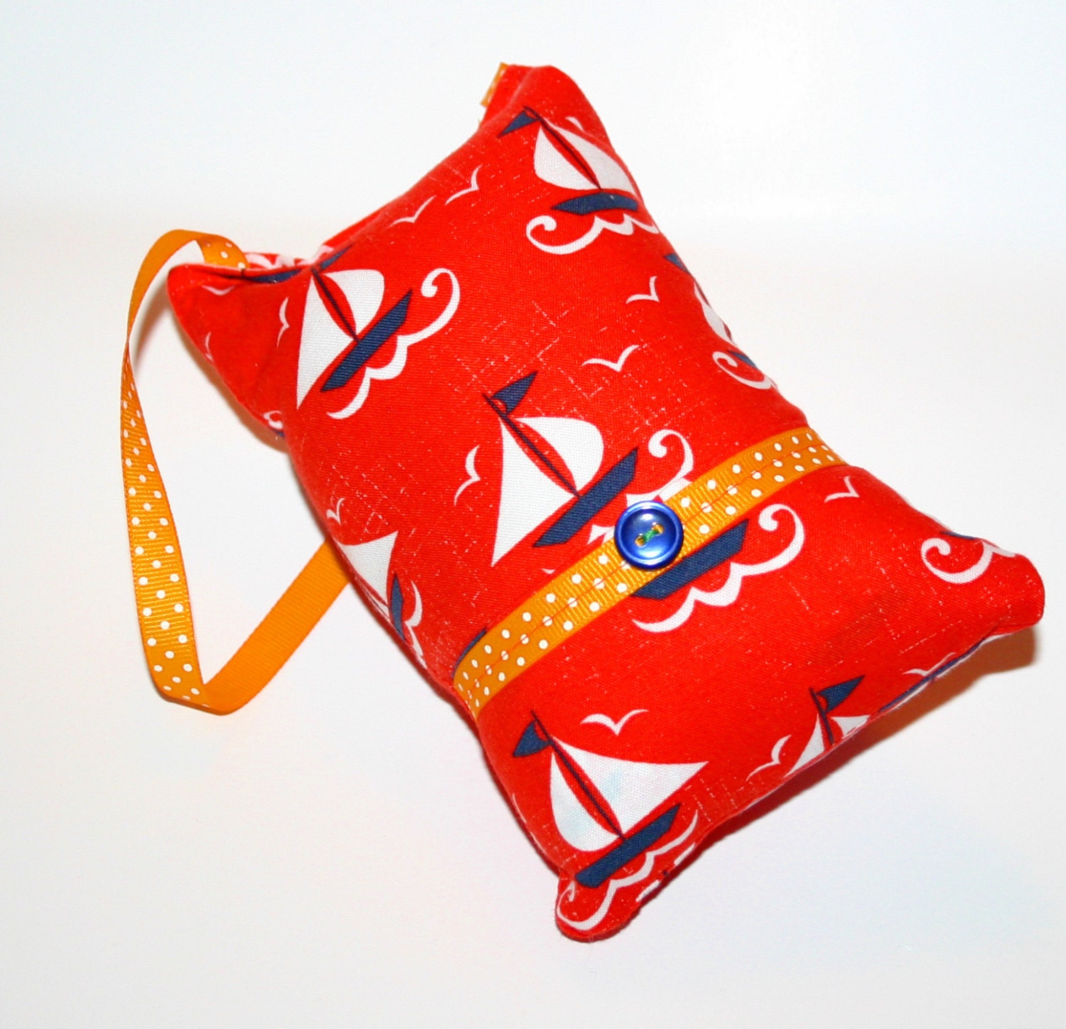 Sailing Tooth Fairy Pillow Designer Fabric Homemade - By Jennifer Star
