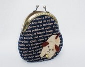 Lovely Puppy Dark Blue Coin Purse, Metal Frame Purse, Jewelry Case
