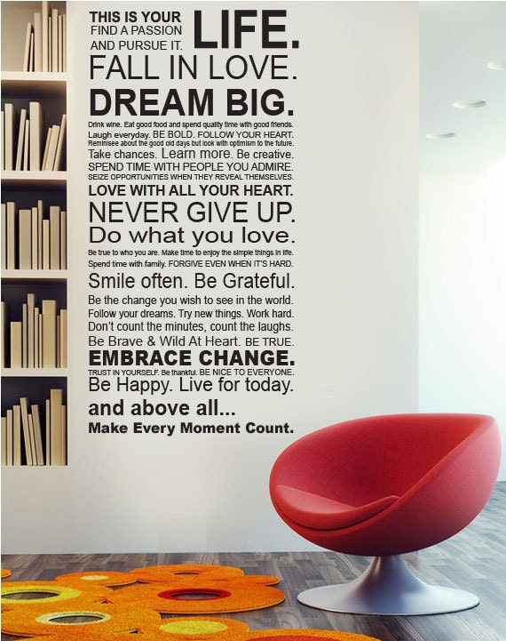 Wall Decal - This is your life - Vinyl Wall Art Quote
