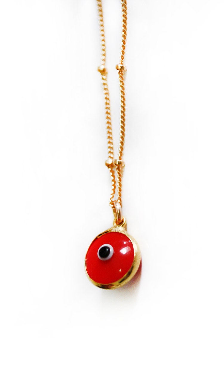 RED evil eye necklace
