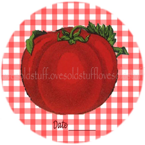 Mason Jar Labels Round Stickers Tomato Canning Label Jar Label 2 Sizes Available Personalized