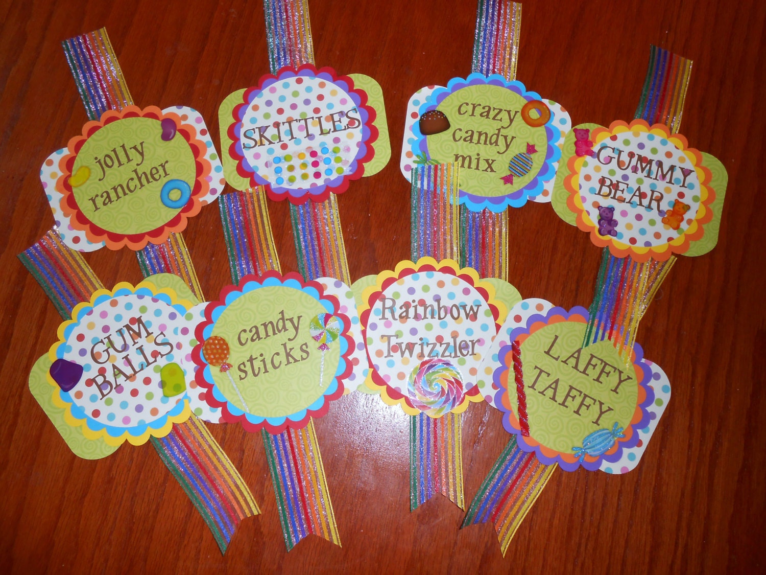 Candy Bar Labels for Birthday Parties, Wedding Showers and Weddings. Candy Land Theme- Customizable colors and candy names.