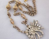 Upcycled Mixed Metal Rhinestone Necklace, Pendant Necklace, Gold Chain, Crystal Beads, Assemblage OOAK Jewelry Handmade - JryenDesigns