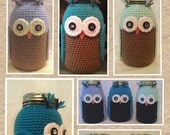Crocheted Owl Jar in Purple