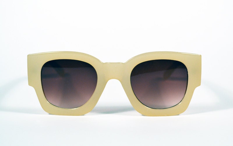 Vanilla Retro Square Chunky Oversized Sunglasses
