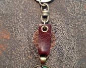 Keychain, Leather and Metal,Steampunk Rocker Style