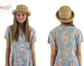Vintage Straw Bowler Hat / 80s Bass Straw Bowler Hat / Summer Hat / sm
