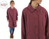 60s Sugar Plum Mod Rain Coat / Vintage 60s Mod Rain Coat / Lightweight Coat / medium / large