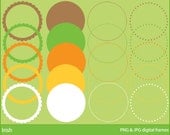 irish clipart circles scalloped clip art digital - BUY 2 GET 2 FREE - Irish Circle Frames Digital Clipart