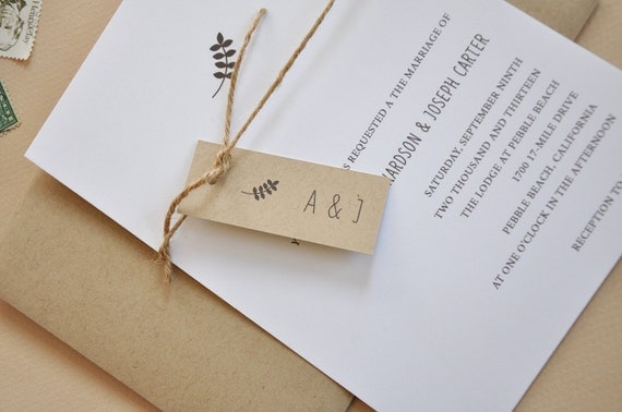DEPOSIT - Rustic Twine Wedding Invitation Suite