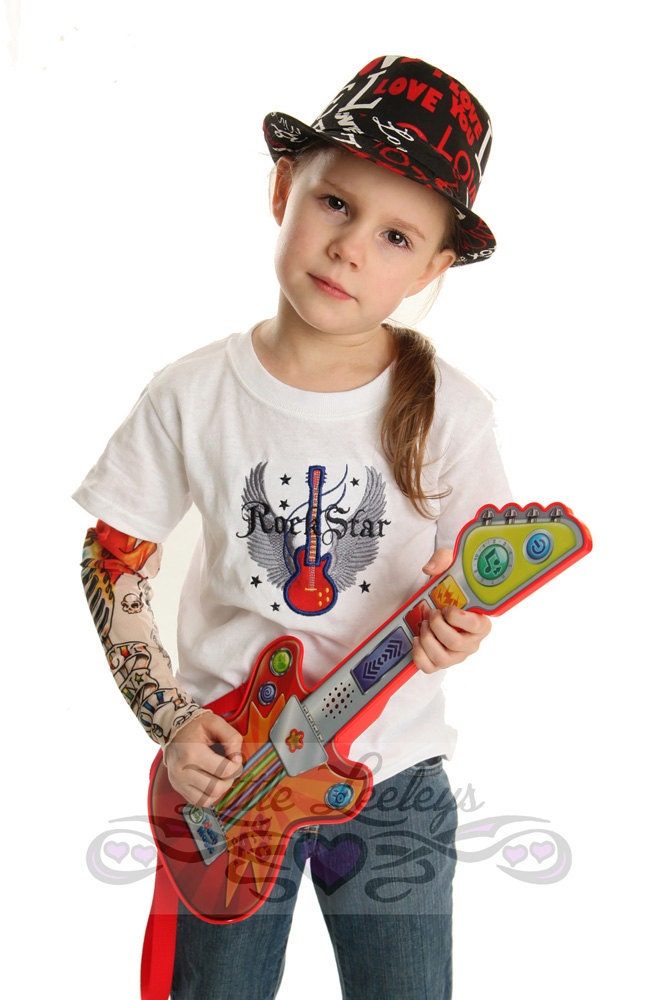 Tattoo Sleeve Rock Star Applique Shirt for Boys or Girls