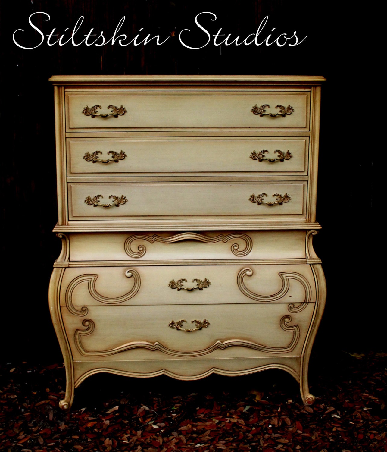 RESERVED KELE Gorgeous French Provincial Ornate Louis XVII Tallboy Dresser Custom