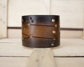 Mens Leather cuff Gemini constellation