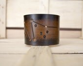 Mens leather cuff Capricorn constellation