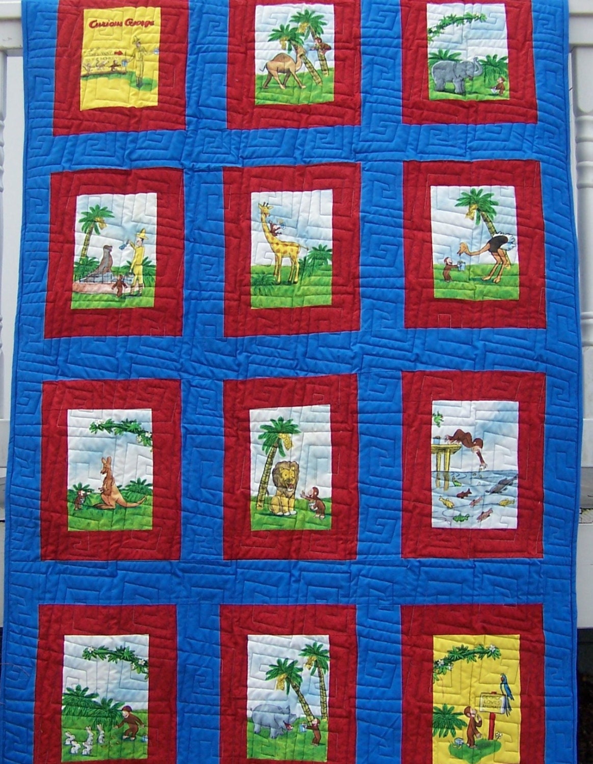 Curious George Child Toddler Baby Crib Quilt Blanket
