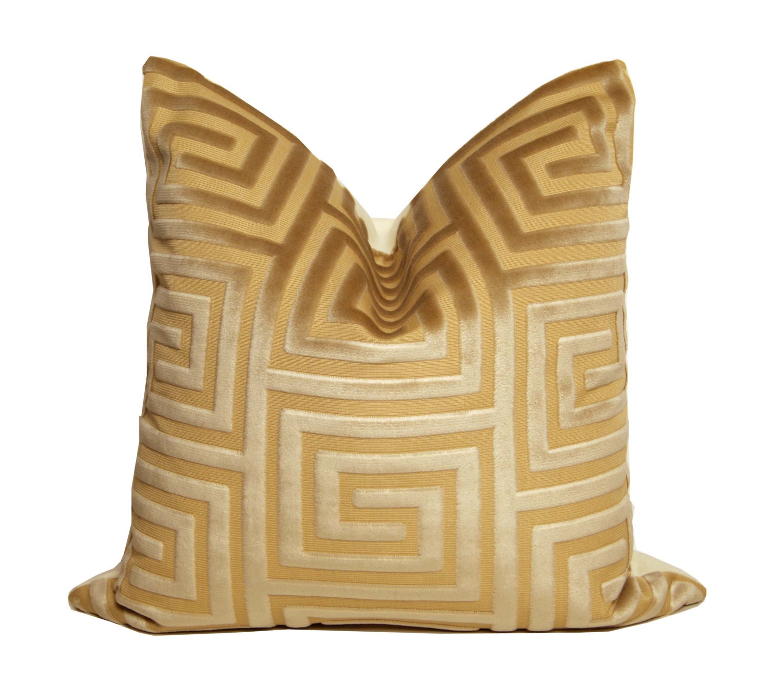 Cream Velvet Fretwork Pillow