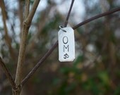 Om Pendant, Hand Stamped Pendant, Om Necklace, Word Pendant, Hand Stamped Metal