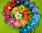 Flower ponytail hair tie wholesale ecofriendly upcycled floral