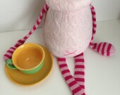 Smug Monster- plush toy upcycled from sweaters-OOAK