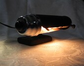 Antique Vintage 1920s 1930s Adjustable Piano or Desk Lamp Art Deco Industrial Machine Age Cast Iron Chrome Metal
