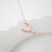 Lucky rose gold wishbone necklace - simple rose gold necklace with wishbone
