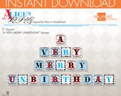 Alice in Wonderland Inspired Vintage Tea Party Printable - UnBirthday Banner Package - DIY Print - Alice's Tea Party - Instant Download Il_170x135