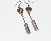 Industrial Chic Smoky Crystal Earrings OOAK