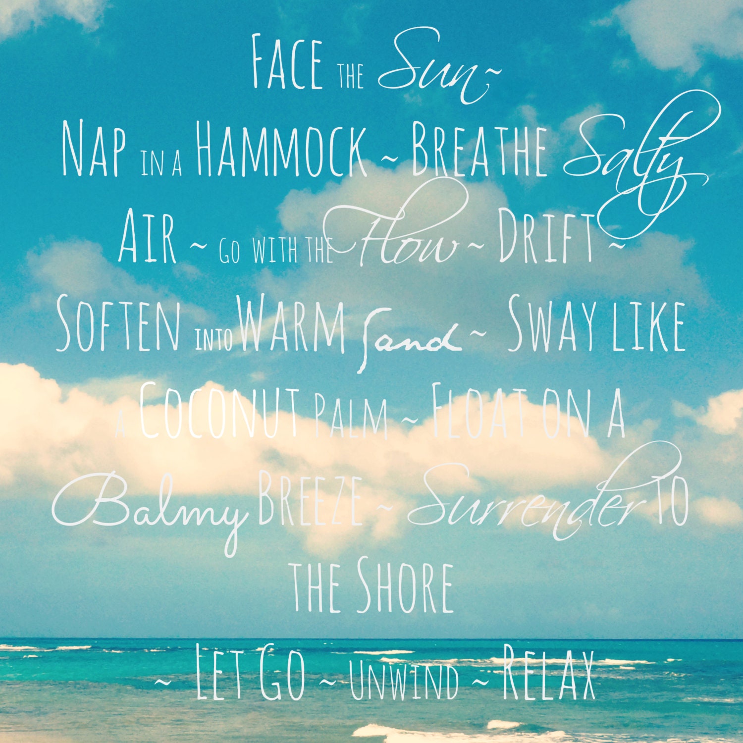 Beach Quote Print - Ocean Photography and Inspirational Quote about Beach Life - Beach Quote Art