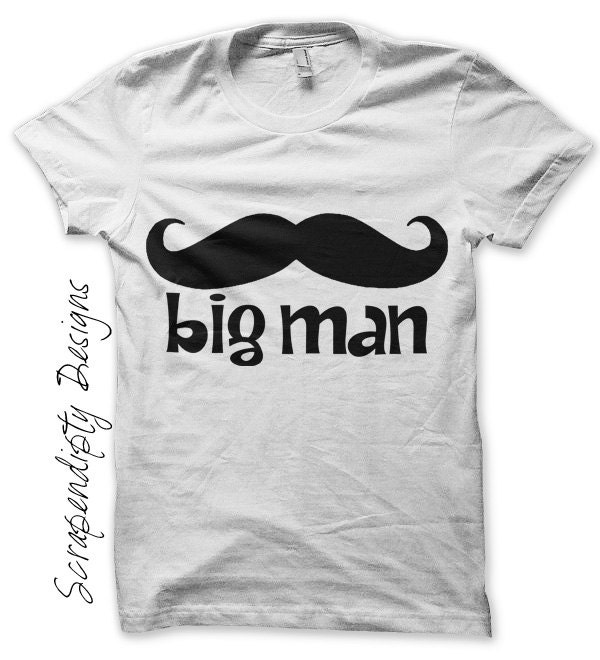 Mustache Iron on Transfer - Big Man Iron on Shirt / Mens Clothing Tshirt / Big Man Mustache Shirt / Mustache Print / Mens Clothes IT165-C