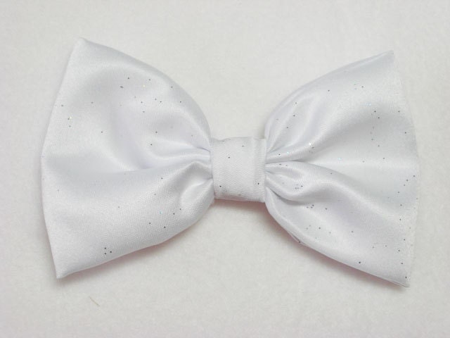 White Hair Bow Clip White Satin Bow White Clip Bow White Bow Glitter Bow Fabric Bow fabric Clip for kids hair bows for women hairbow