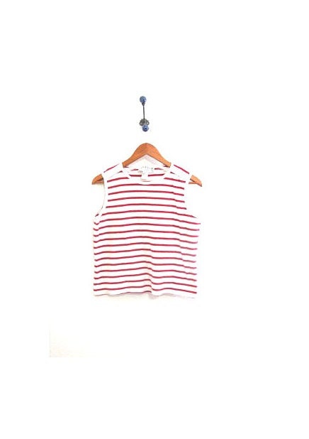 Vintage White & Red Striped Tank