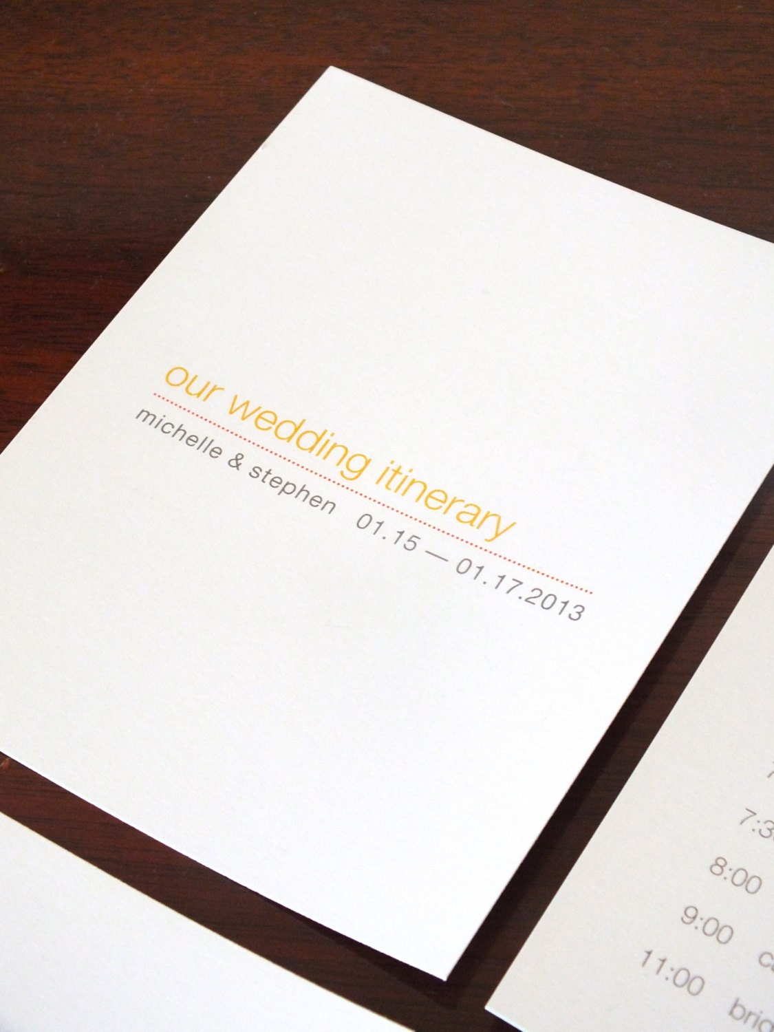 Printable Wedding Timeline -- Modern Schedule, Itinerary -- pompdesigns