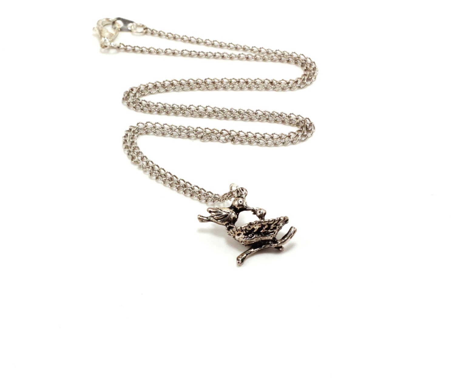 Mama & Baby Bird Charm Necklace (Mother's Day)