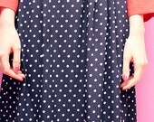 Vintage navy polka-dot maxi skirt