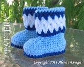 PDF Instant Download - Crochet Pattern 025 - Baby Booties
