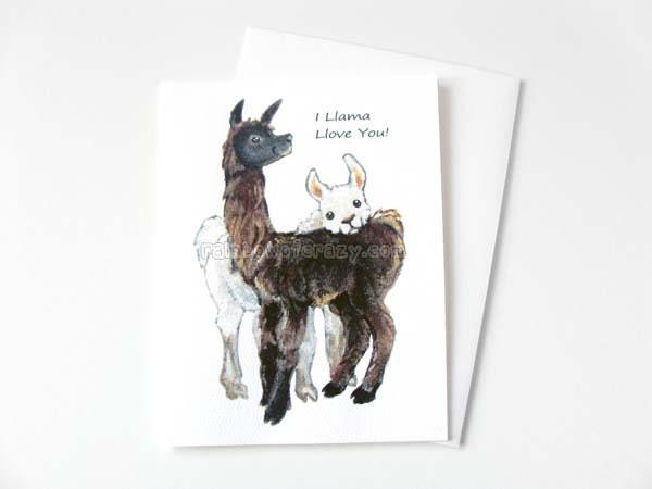 Llama Card, I Love You, Blank Greeting Card, Mother's Day, Father's Day, Valentine's Day, Anniversary Card