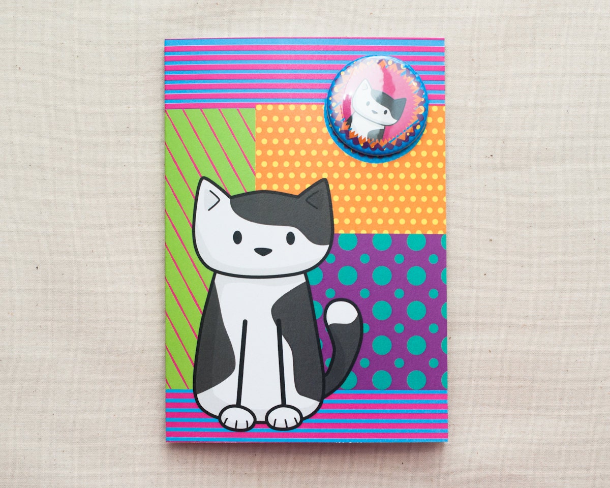 Colourful Cat Card - with BADGE