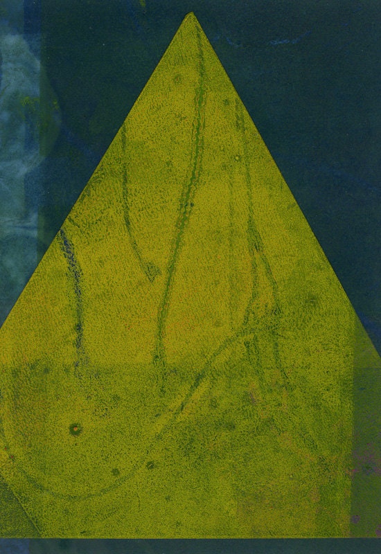 Tree of Life  Monotype Painting - Serene Triangular Shape