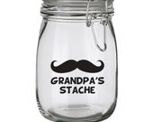 Grandpa's Stache--SET OF 2-vinyl decal- dad, fathers day, gift, grandpa, humor, funny, papa's stache, daddy's stache