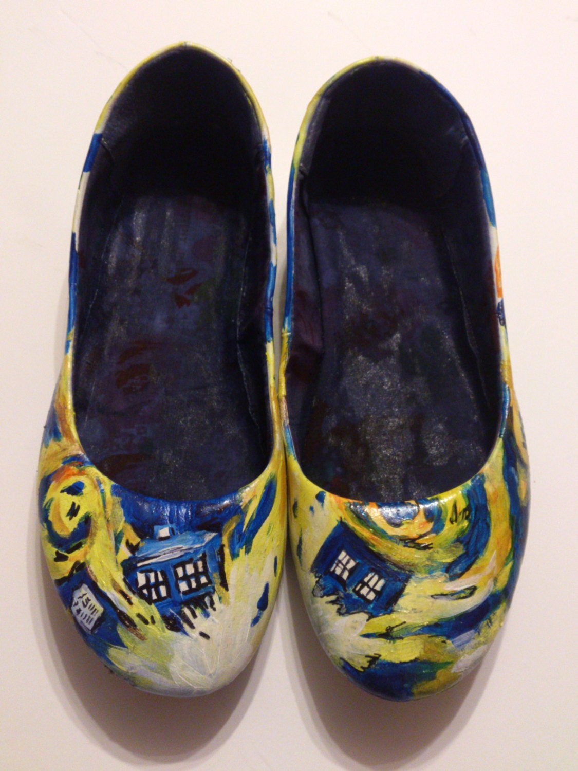 Hand Painted Doctor Who shoes ladies size UK 7 US 9.5