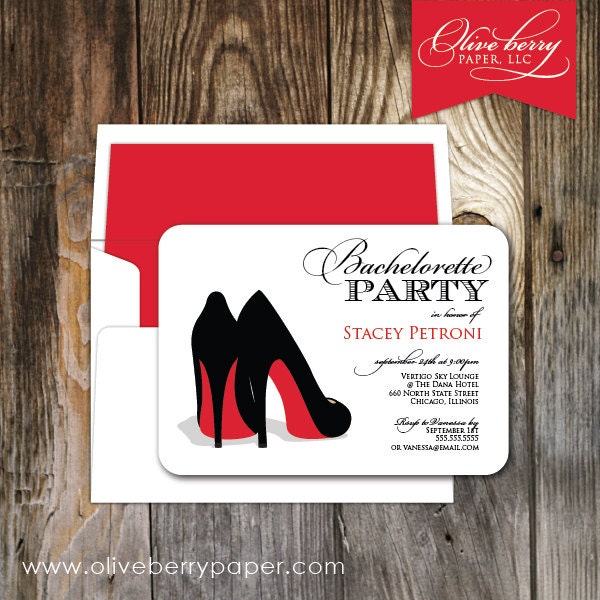 Red Shoe Bachelorette Invitation
