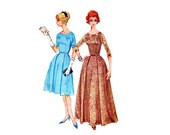 Vintage 60s Sewing Pattern RARE Floor Length Gown Knee Length Dress 35 Bust  McCalls 5648