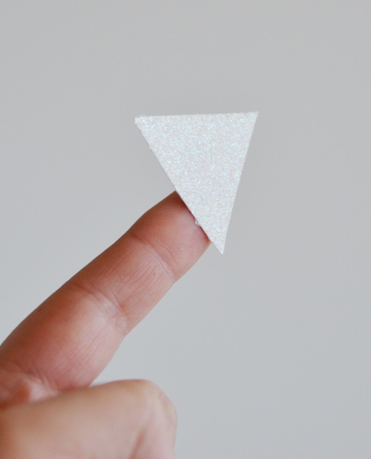 white glitter large triangle stickers  (24 stickers) - inkkit